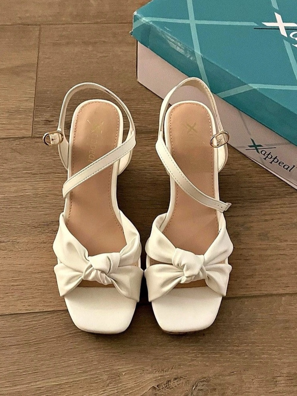 Xappeal Niyah Wedge Sandal Wedge Sandals in White & Brown US 7.5 M